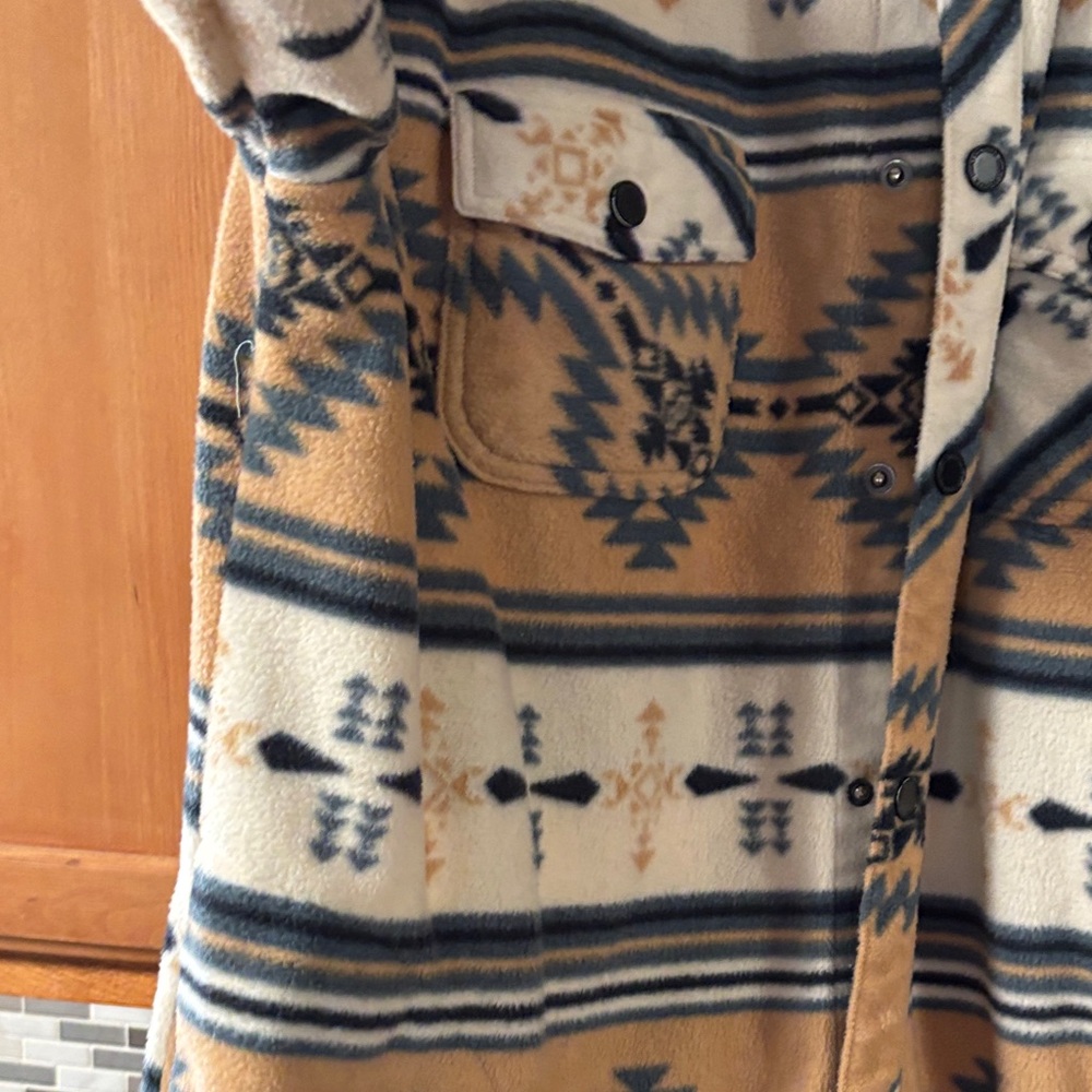 Simply Southern Tan and Black Aztec Shirt Jacket - Picture 7 of 9